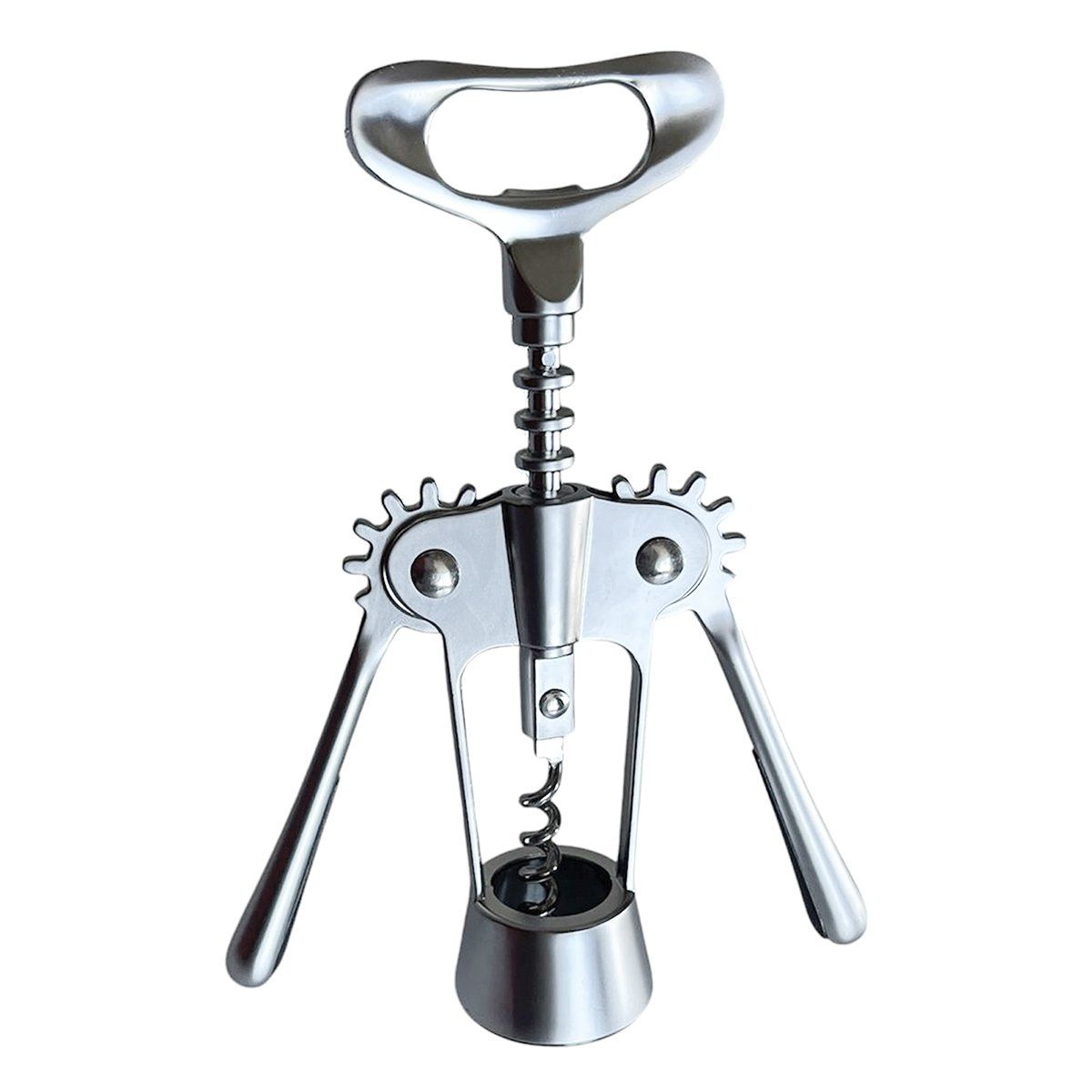 BELKRA - Sacacorcho Abridor Doble Palanca Acero Vinos Destapador