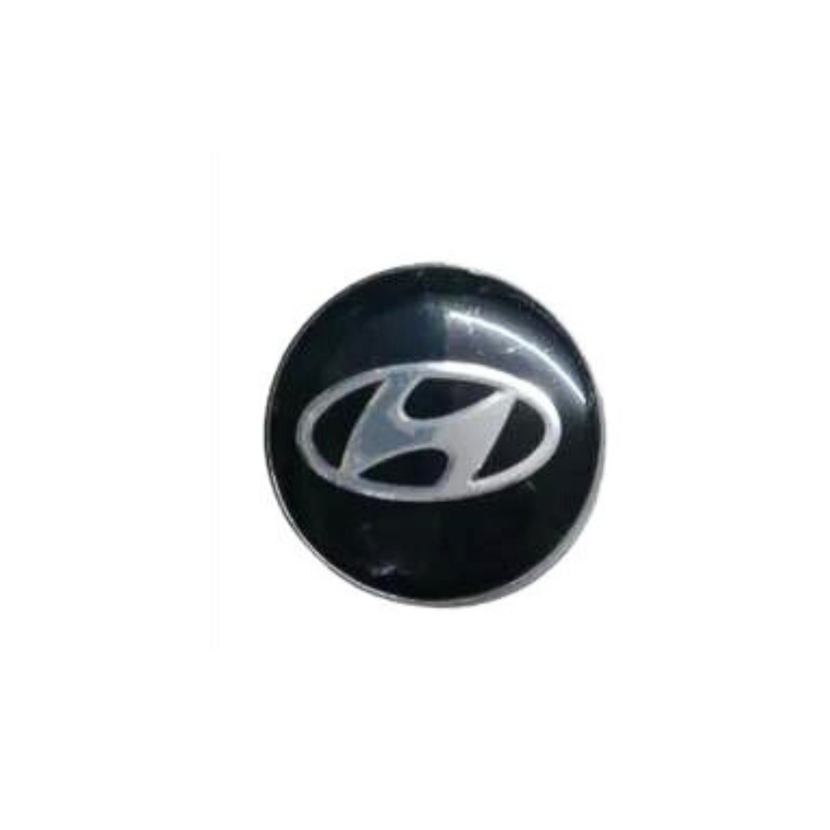 GENERICO - Tapa Centro Llanta Auto Hyundai 56mm Negra Logo Plata Unidad
