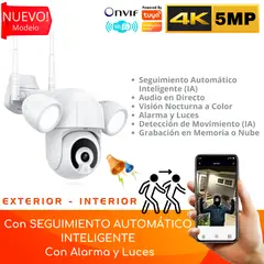 D MOTICA - Cámara Wifi Inteligente 4K 5MP-Motorizada-Luces-Audio-Alarma