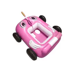 SPACEZAT - Flotador Autito Inflable con Pistola Lanza Agua Rosado