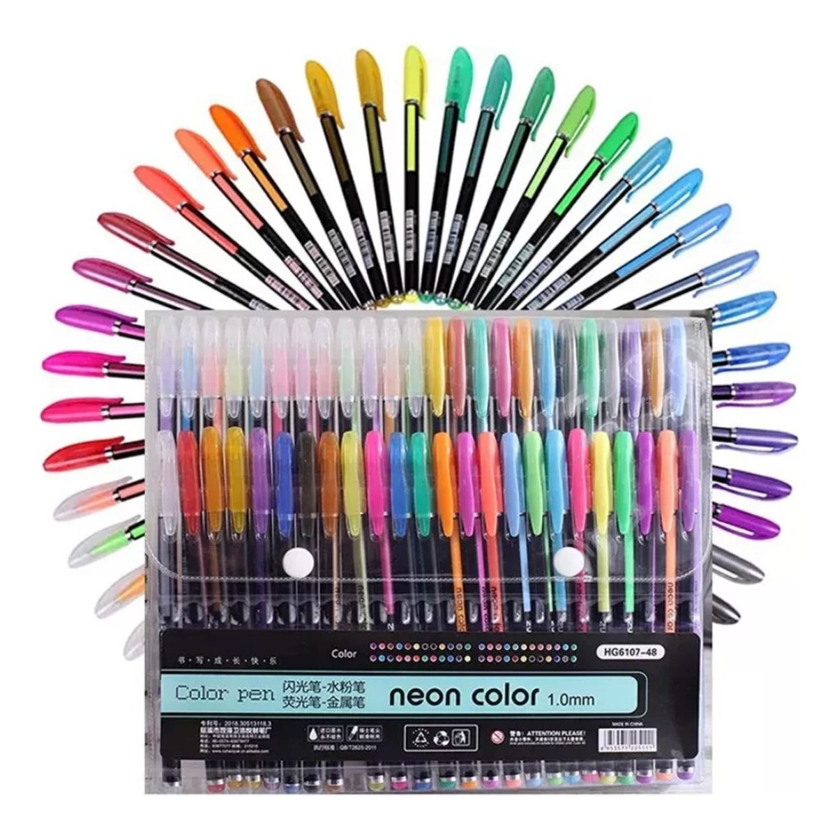 GENERICO - Set 48 Lápices Tinta Gel Colores Fluor
