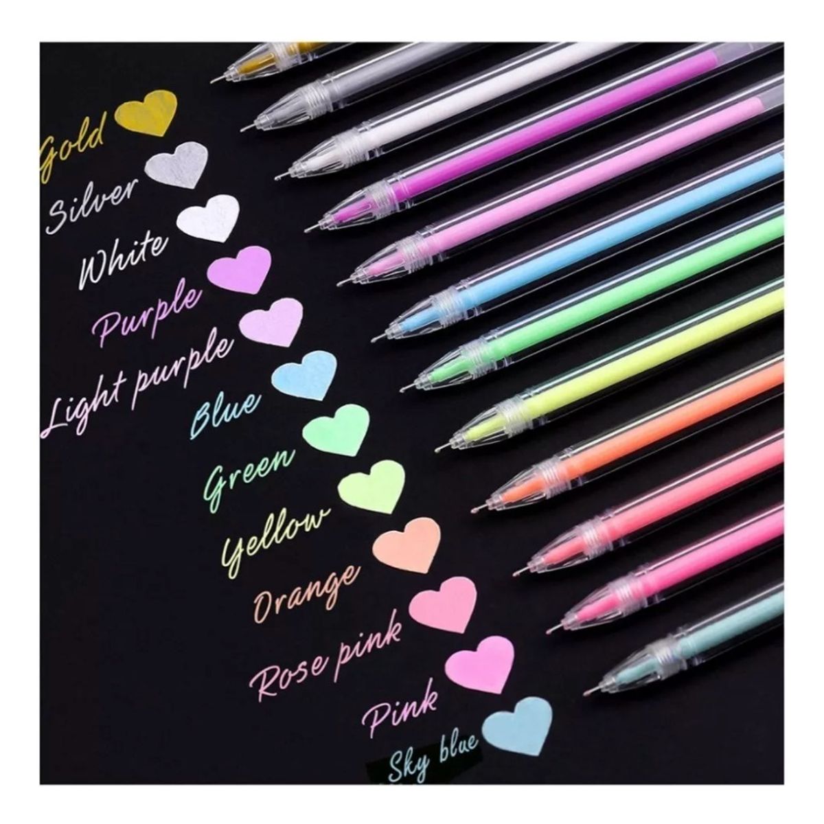 GENERICO - Set 48 Lápices Tinta Gel Colores Fluor