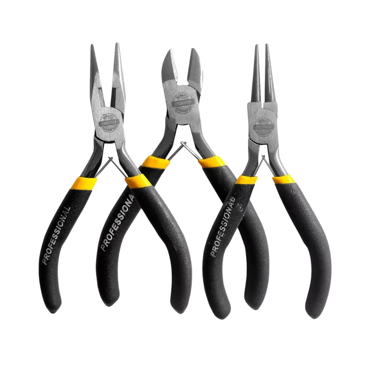 GENERICO - Set 3 Mini Alicates 5 Pulgadas con Aislacion Electrica Ferreteria