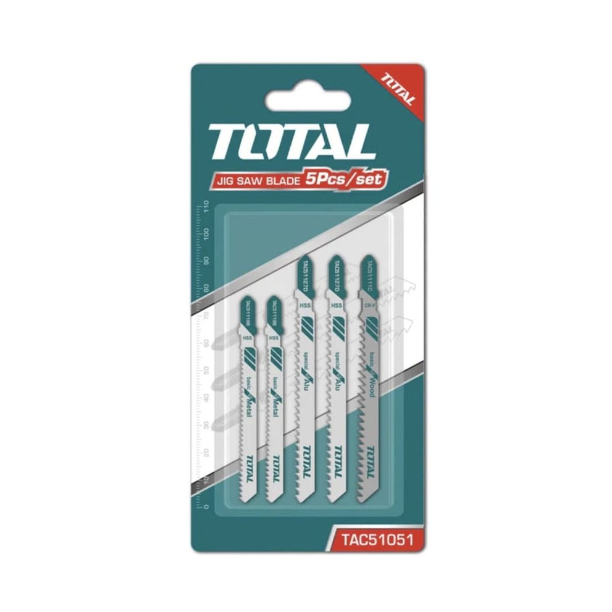 TOTAL - Set Juego De Hojas Para sierra Caladora 5 Pzas Metal Total