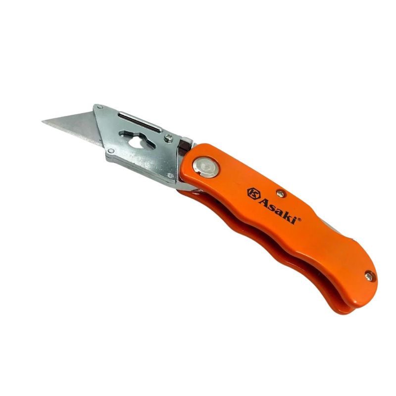 GENERICO - Cuchillo Cartonero Asaki Con 3 Repuestos Trabajo Cartonero