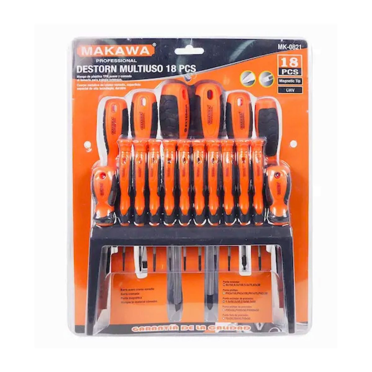 GENERICO - Set Destornilladores Paleta Cruz 18 Pzas Multiuso Ferreteria