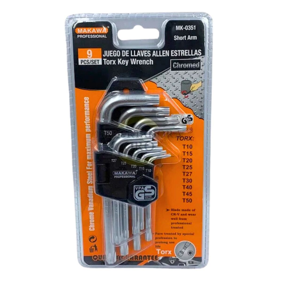 GENERICO - Set Llaves Allen Estrellas M 9 Pzas Herramienta Profesional