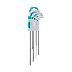 TOTAL - Set Llaves Allen L 9 Pzas Herramienta Profesional Ferreteria