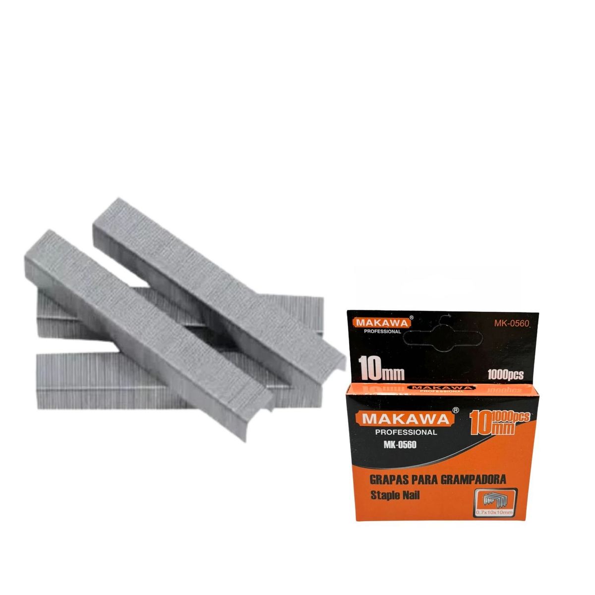 GENERICO - Caja 1000 Corchetes 10MM Grampas Acero Galvanizado Ferreteria