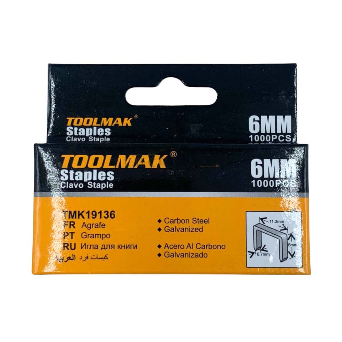 GENERICO - Caja 1000 Corchetes 6MM Grampas Acero Galvanizado Ferreteria