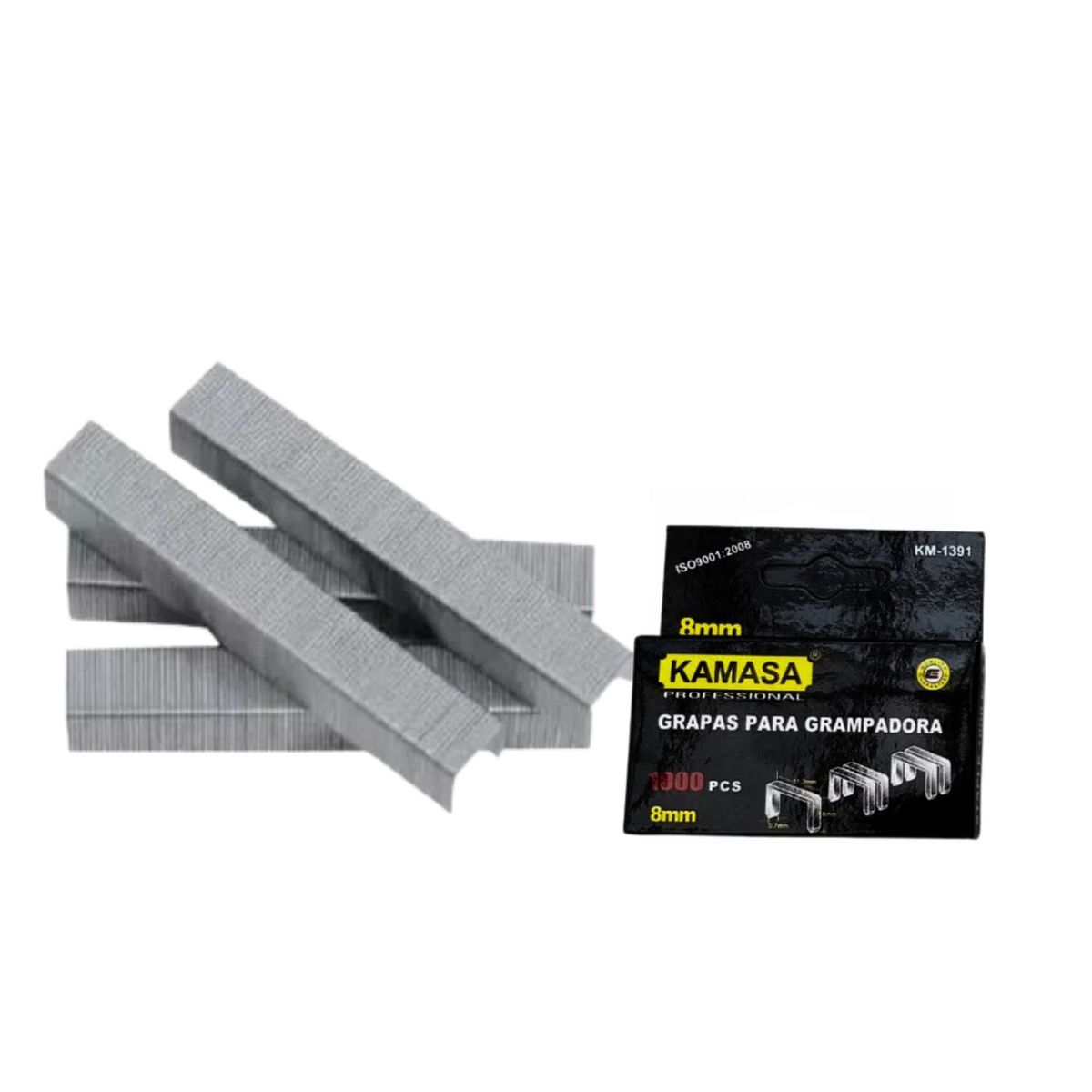 GENERICO - Caja 1000 Corchetes 6MM Grampas Acero Galvanizado Ferreteria