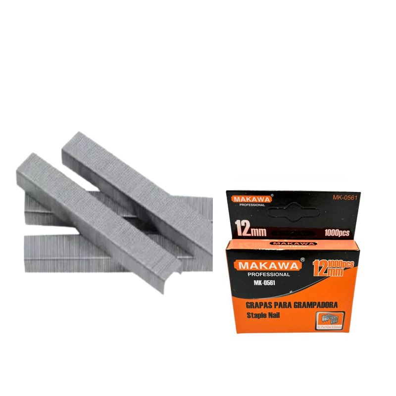 GENERICO - Caja 1000 Corchetes 12MM Grampas Acero Galvanizado Ferreteria