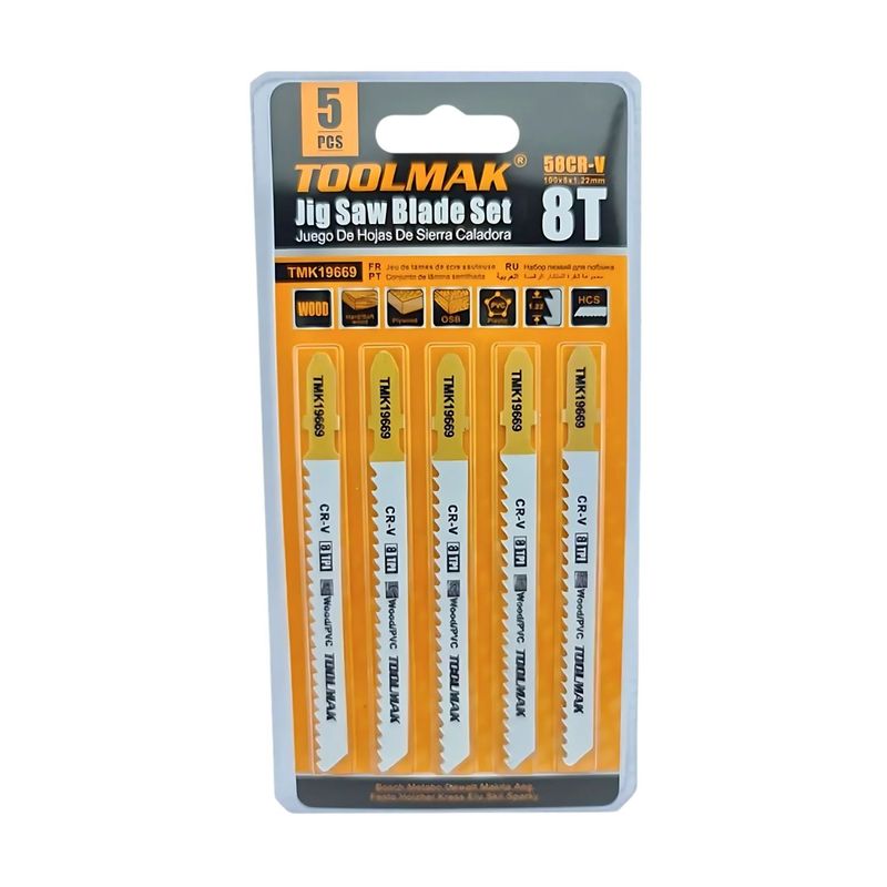 GENERICO - Set Juego De Hojas Para Sierra Caladora 5 Piezas 8t Toolmak