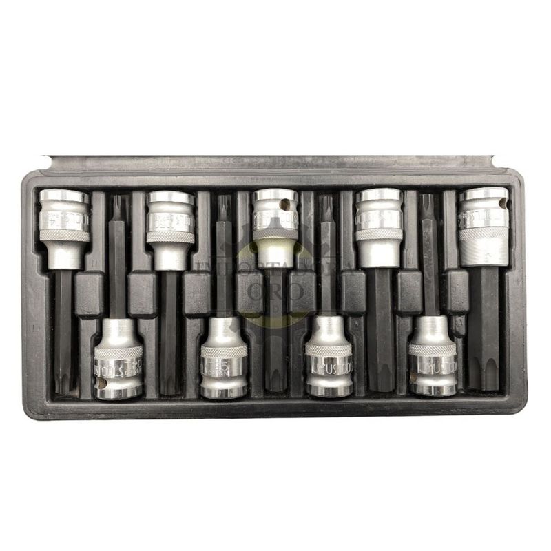 GENERICO - Set Juego de Dados Torx Profesional 9 Pzas de 100mm