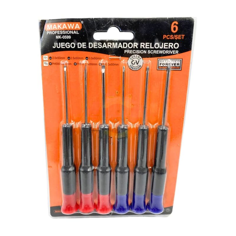 GENERICO - Set Juego Destornilladores Relojero de Precision 6 Pzas Profesional