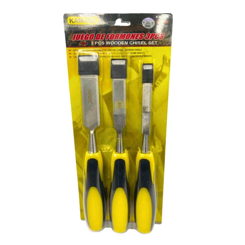 GENERICO - Set 3 Pzas Juego de Formones 25mm Herramientas Profesional