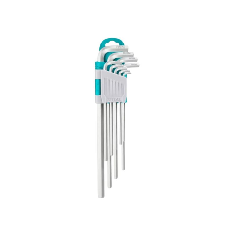 TOTAL - Set Llaves Allen Punta Estrellas XL 9 Pzas Herramienta Profesional