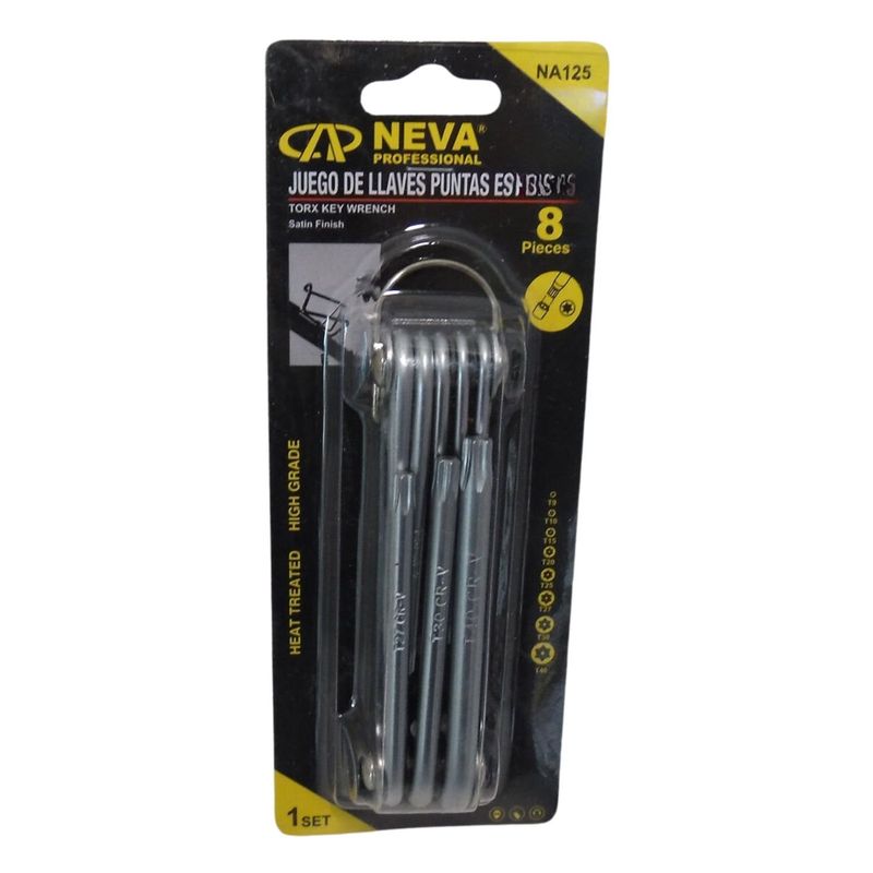 GENERICO - Set de Llave allen Bola 8 Pzas Herramienta Profesional