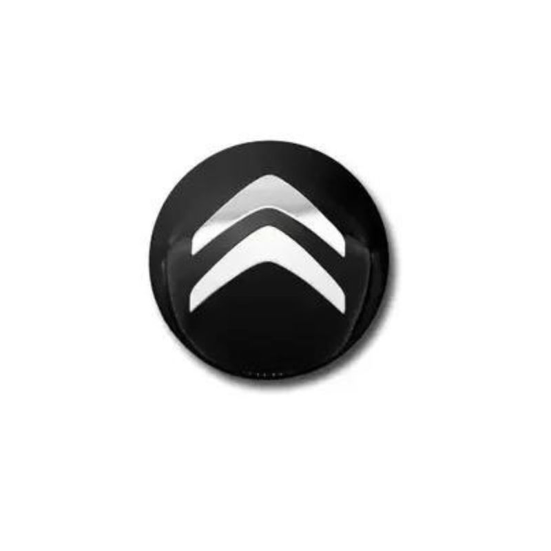 GENERICO - Tapa Centro Llanta Auto Citroen 56mm Negra Logo Plata Unidad