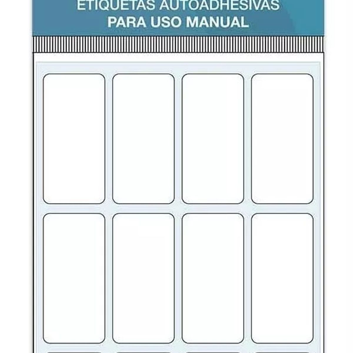 ADETEC - 120 Etiquetas Manual Adetec Rectangular Blanca 19x40 mm