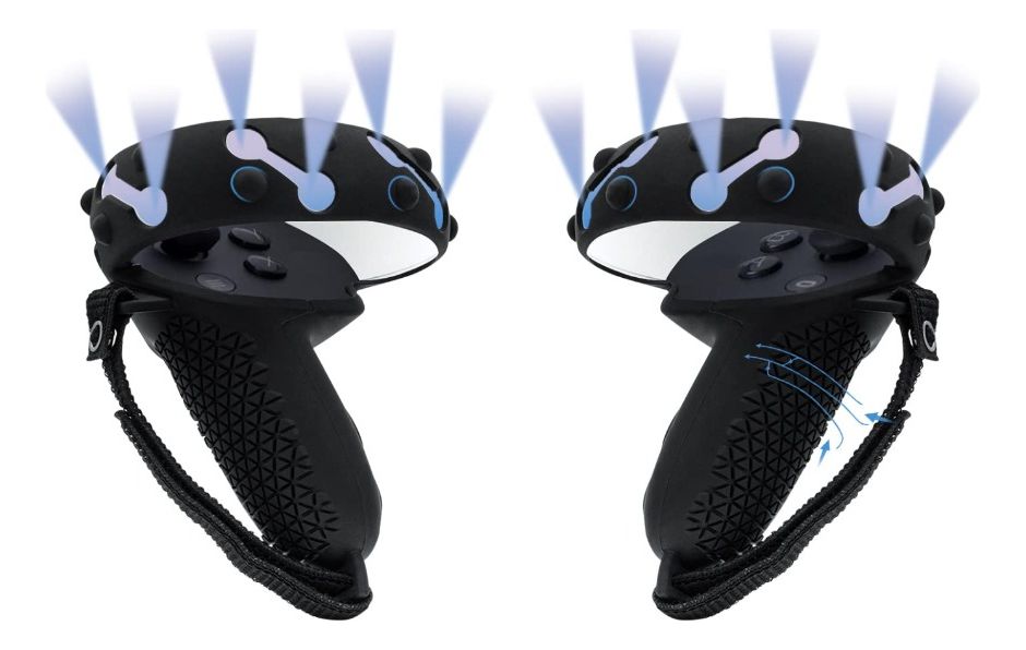 GENERICO Funda Grips Para Mandos Oculus Quest 2 + Correa Ajustables