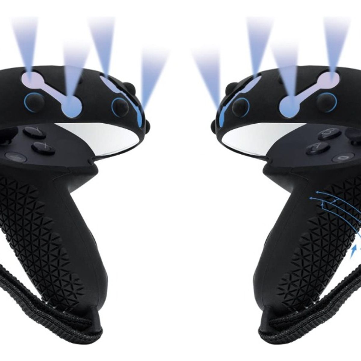 GENERICO - Funda Grips Para Mandos Oculus Quest 2 + Correa Ajustables