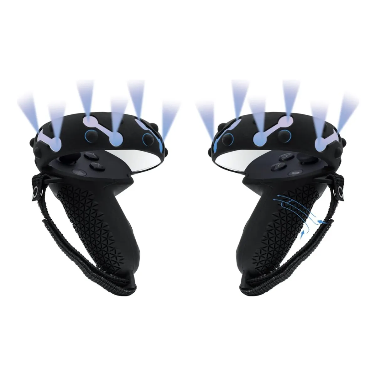 GENERICO - Funda Grips Para Mandos Oculus Quest 2 + Correa Ajustables