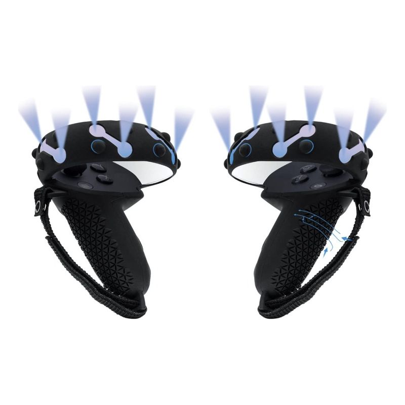 GENERICO - Funda Grips Para Mandos Oculus Quest 2 + Correa Ajustables