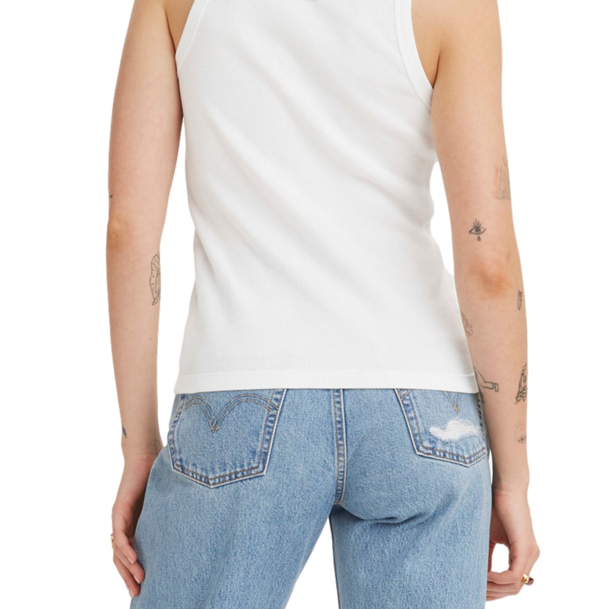 LEVIS - Polera Mujer Lisa Sin Mangas Blanco Levis