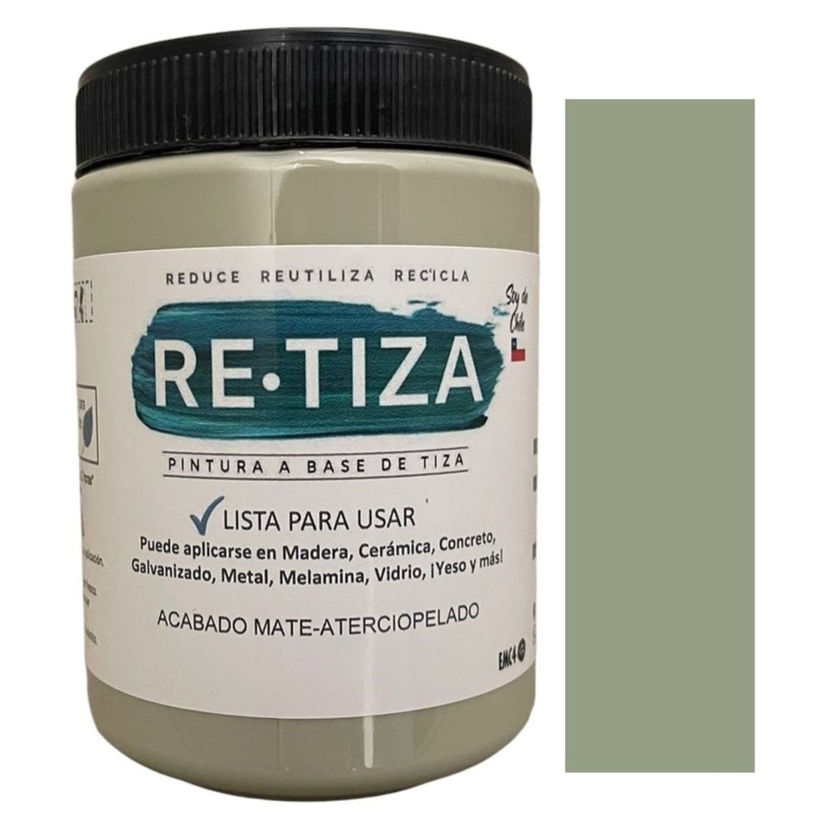 RETIZA - VERDE PISTACHO-OLIVA  1 Kilo. Pintura Tizada/Vintage base agua mate