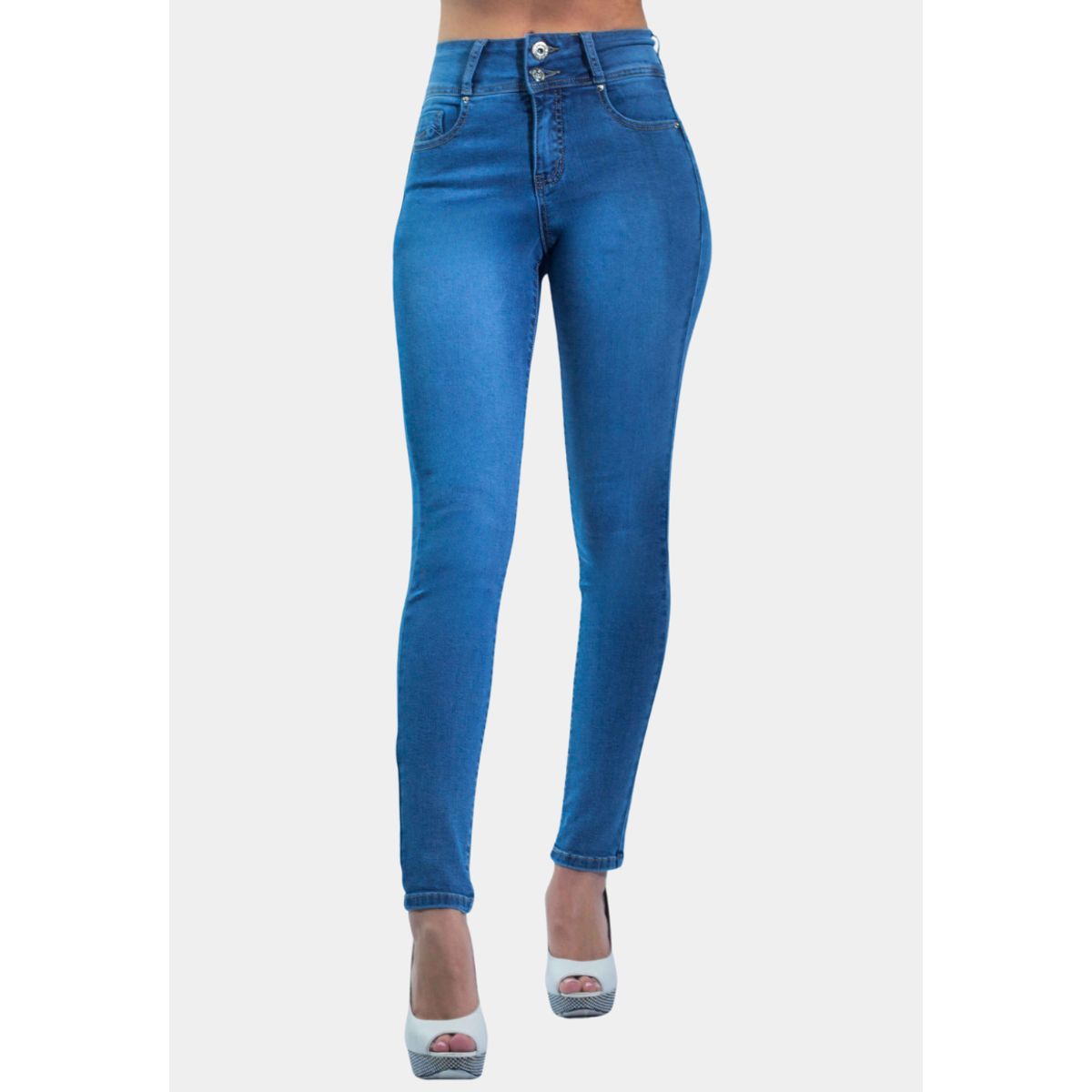 TENTATION - Jeans Pitillo Focalizado Azul  TA Push Up Tentation