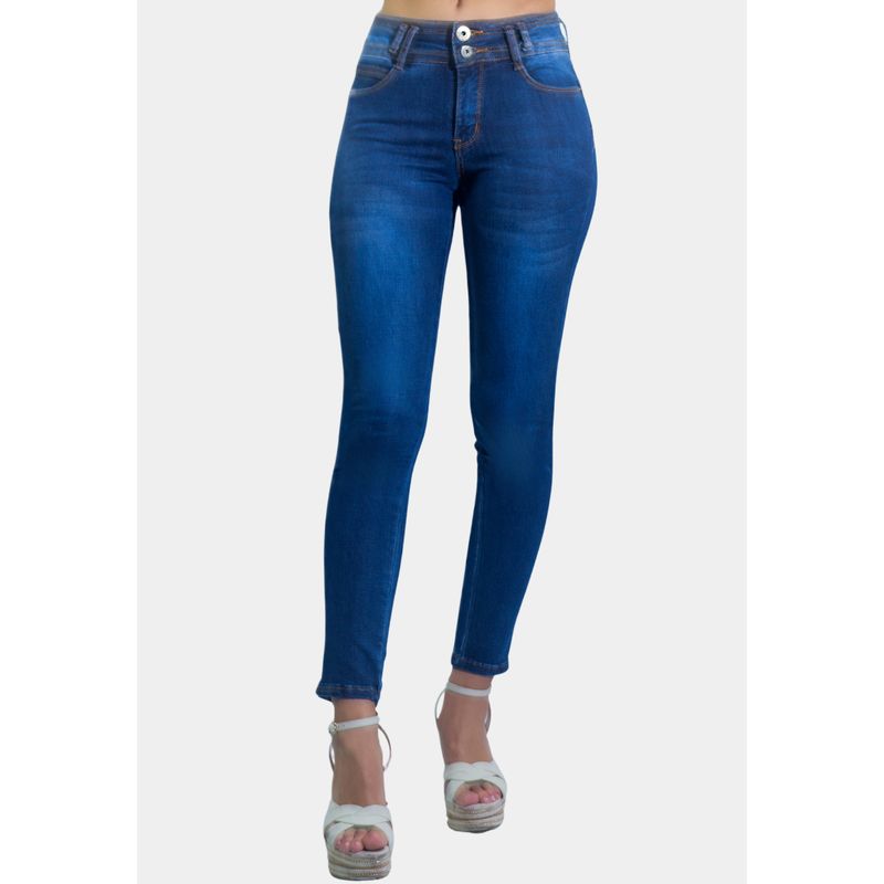 TENTATION - Jeans Pitillo Focalizado Azul  TA Push Up Tentation