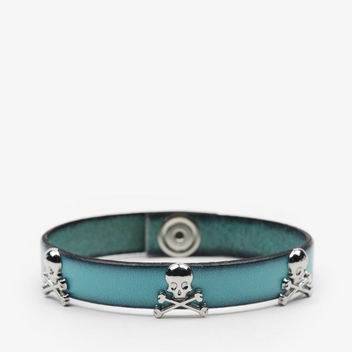 SCALPERS - Pulsera Piel Calaveras Blue