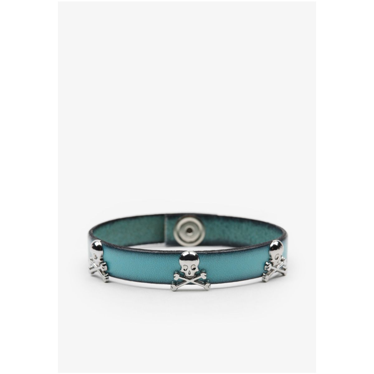 SCALPERS - Pulsera Piel Calaveras Blue