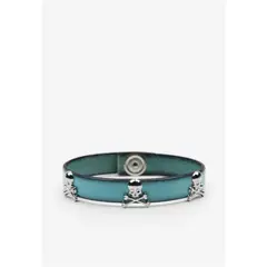 SCALPERS - Pulsera Piel Calaveras Blue