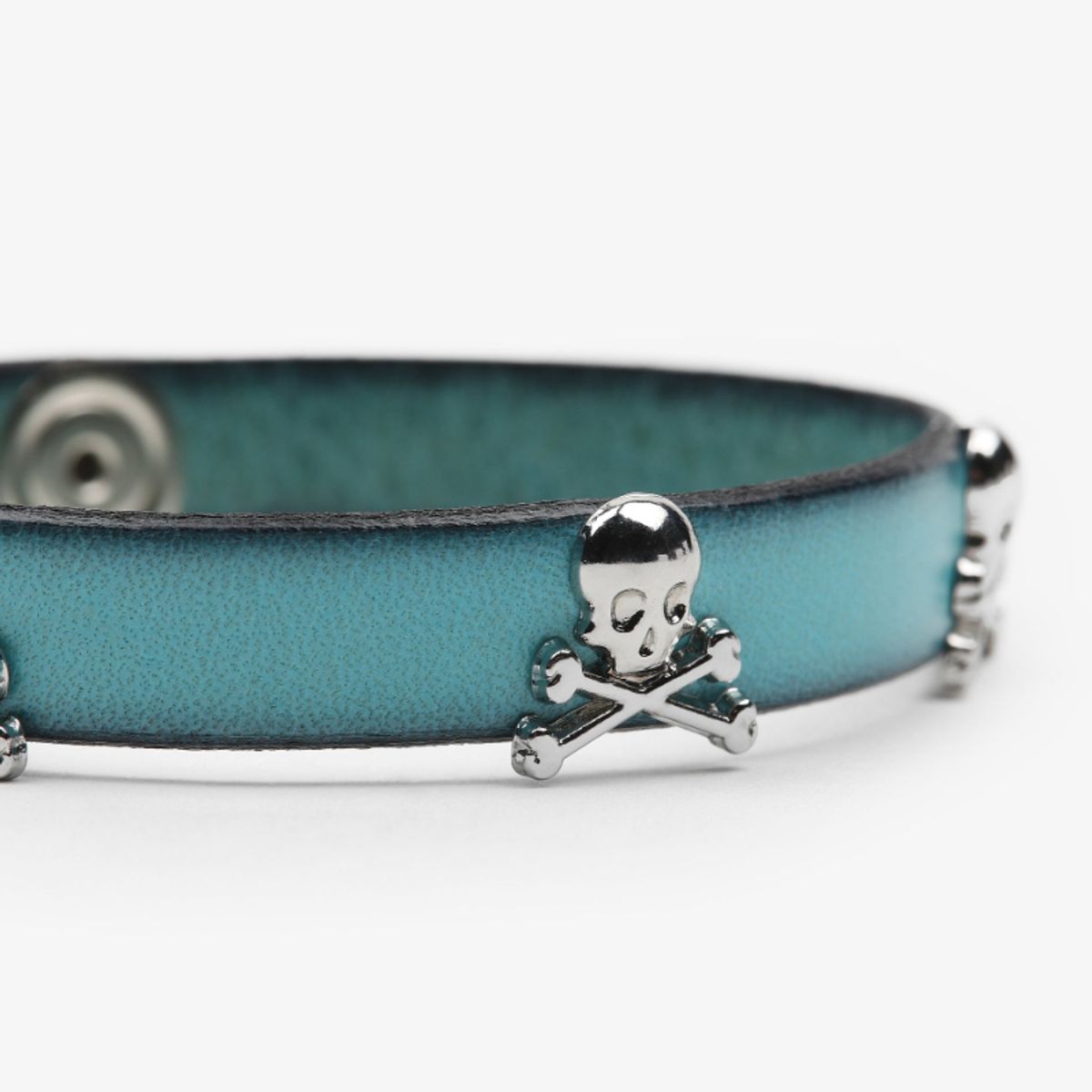 SCALPERS - Pulsera Piel Calaveras Blue