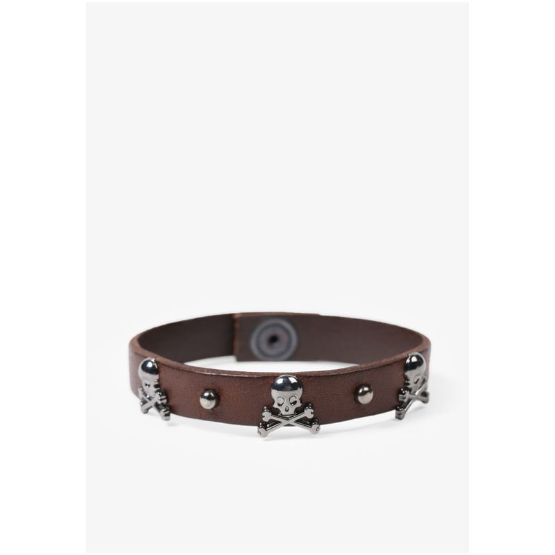 SCALPERS - Pulsera Tachas Calaveras Brown