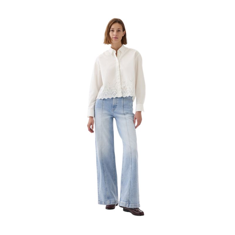 GAP - Jeans Wide Leg Stride Mujer Celeste