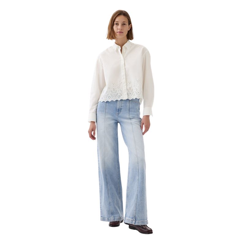GAP - Jeans Wide Leg Stride Mujer Celeste
