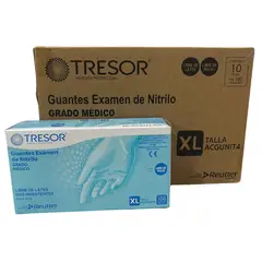 CRANBERRY - Pack 10 Cajas Guantes Nitrilo Celeste Tresor - Talla XL