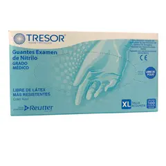 CRANBERRY - Guantes Descartables Nitrilo Celeste Tresor 100 Un - Talla XL