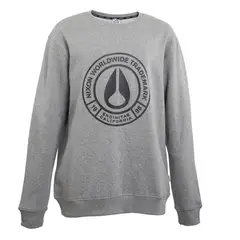 NIXON - Polerón Crew Grey Logo Front Black - Gris