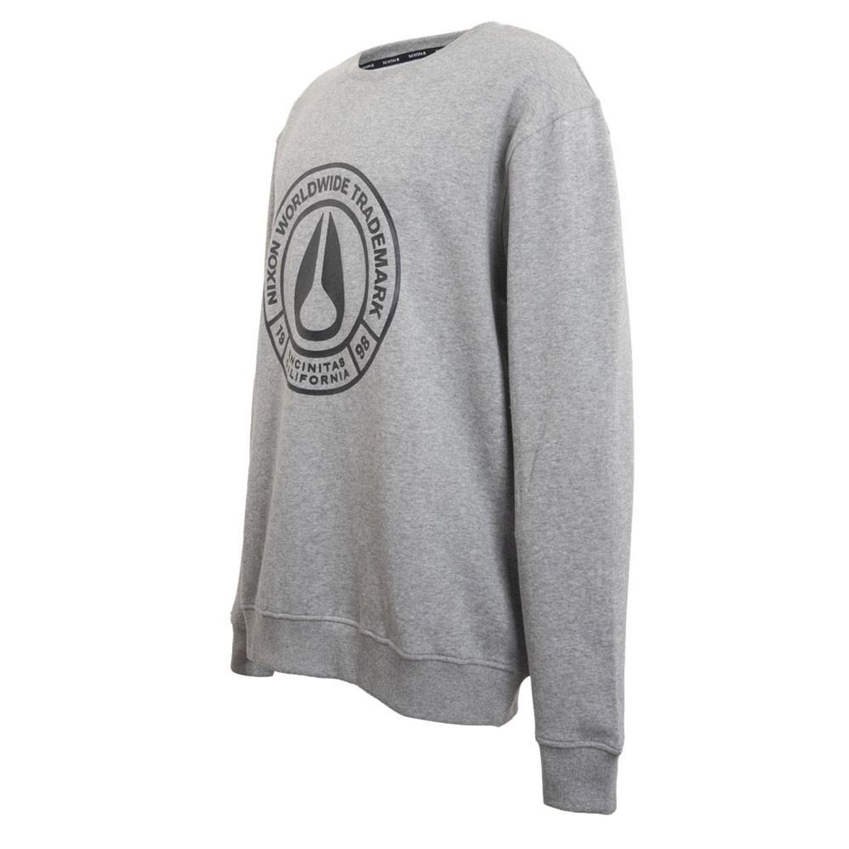 NIXON - Polerón Crew Grey Logo Front Black