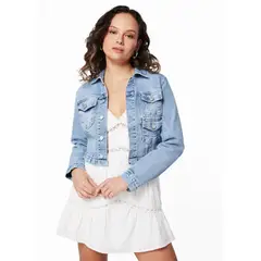 EFESIS - CHAQUETA PRETA CROP BOLSILLOS Y BASTA - Azul
