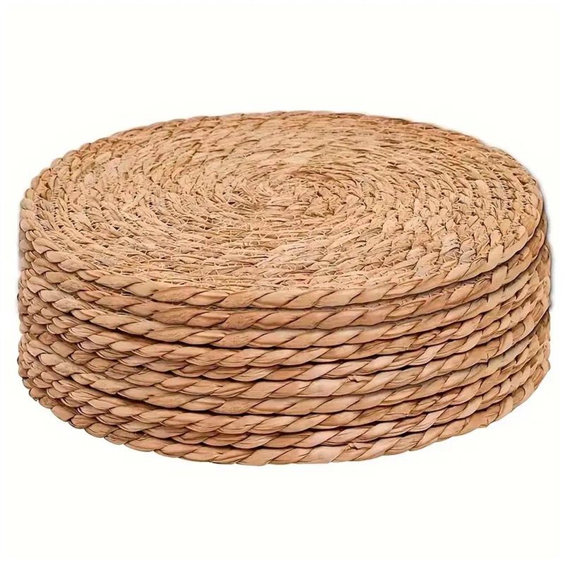 GENERICO - Juego de 2 individuales de 100 % tejido de yute, redondos de 38 cm