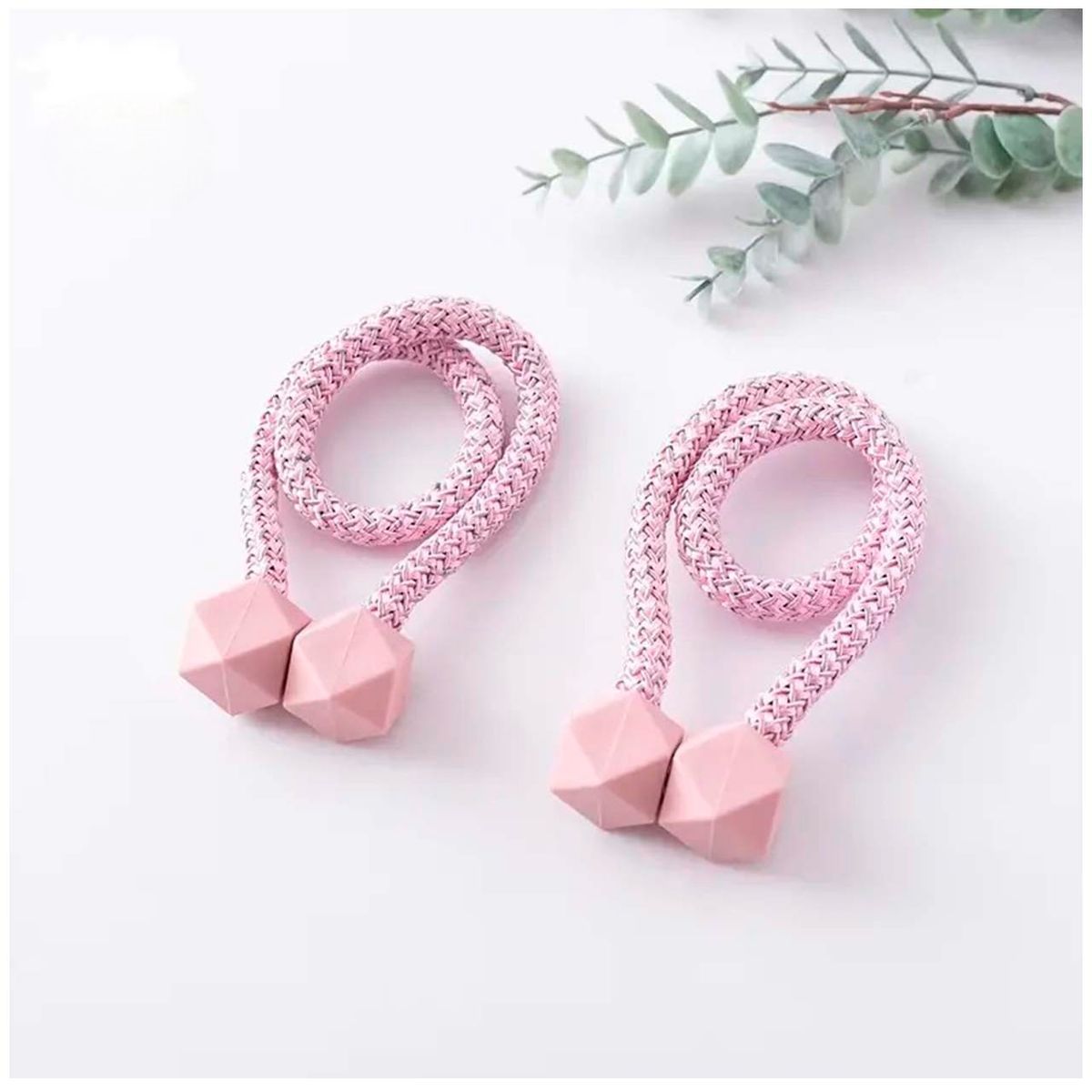 GENERICO - Pack de 02 Sujetadores - Abrazaderas Magneticas para Cortinas rosa