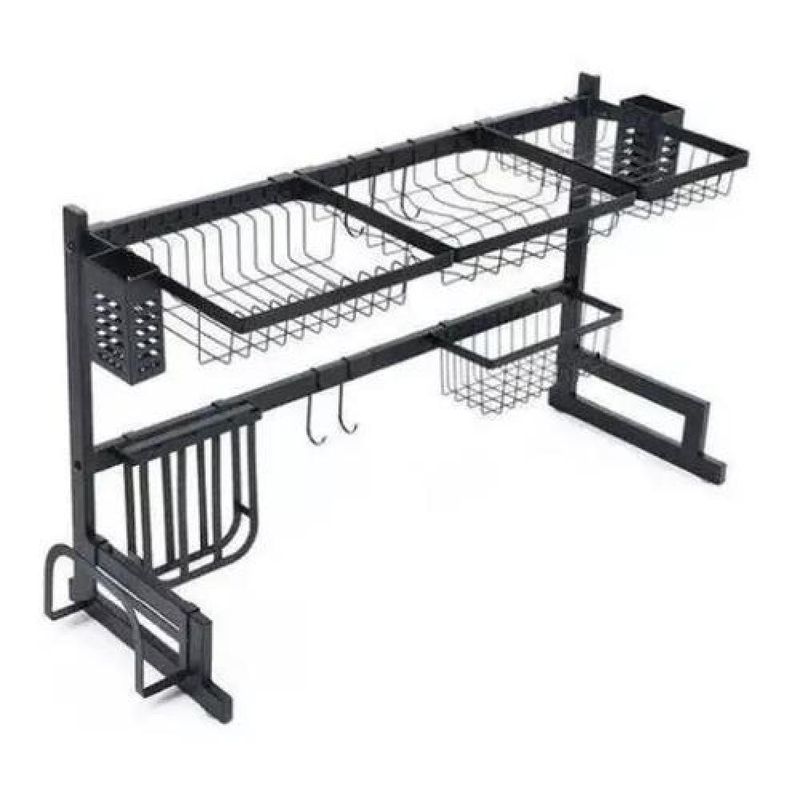 GENERICO - Rack escurridor para platos seca vasos  negro