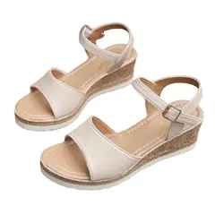 TIOZONEY - Sandalia Mujer-Blanco