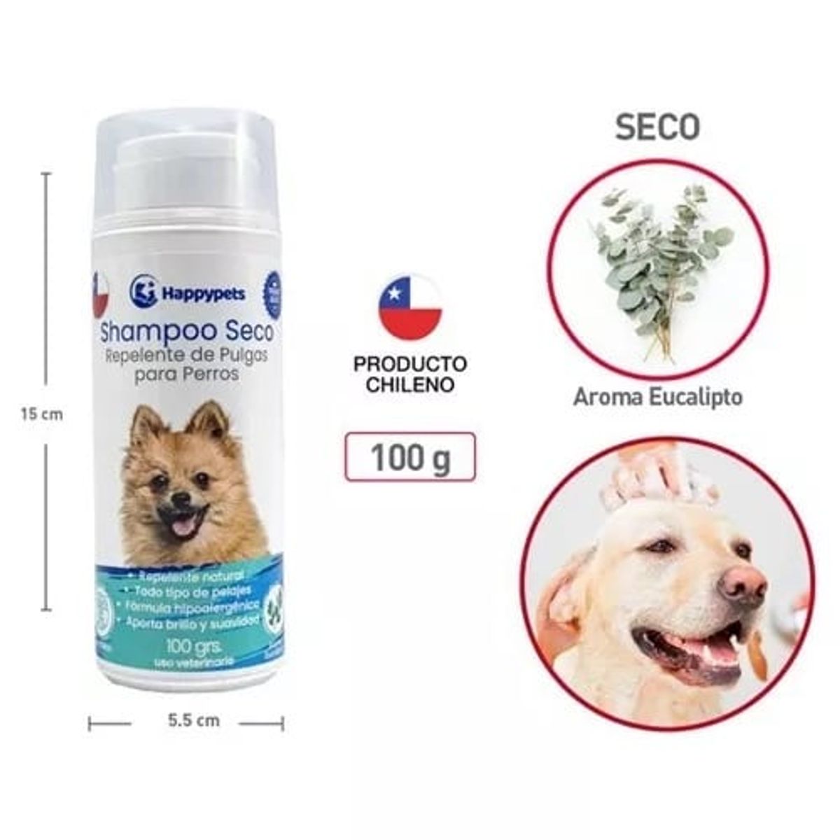 GENERICO - Shampoo seco Repelente De Pulgas Para Perros Hipoalergénico