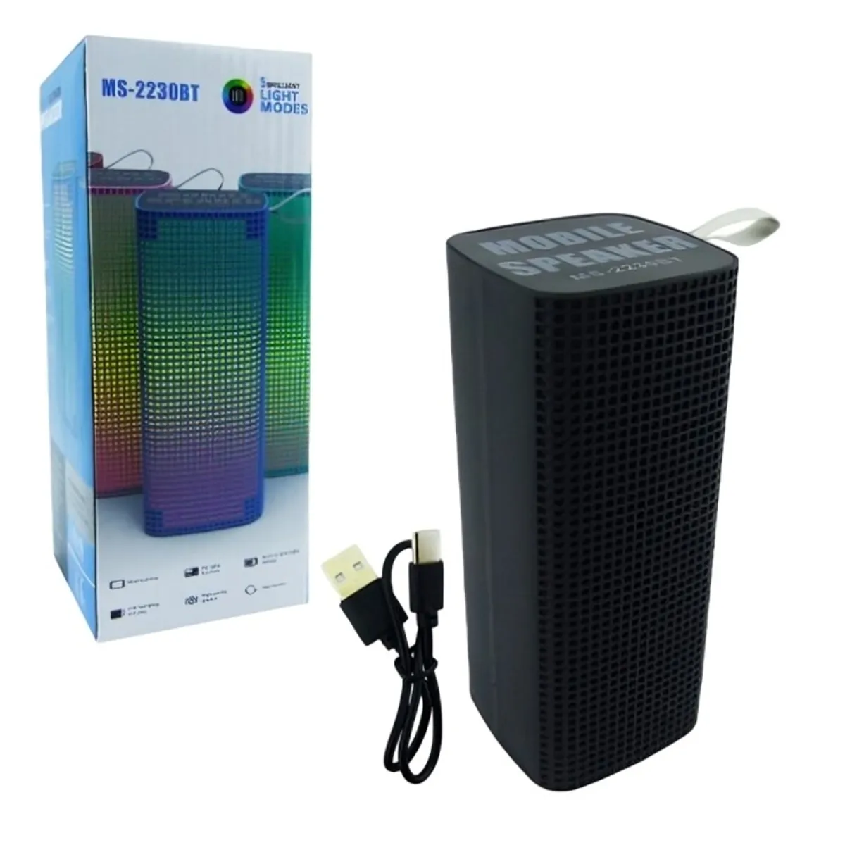 OEM - PARLANTE RECARGABLE MOD MS2230 BLUETHOOTH CON LUZ RGB